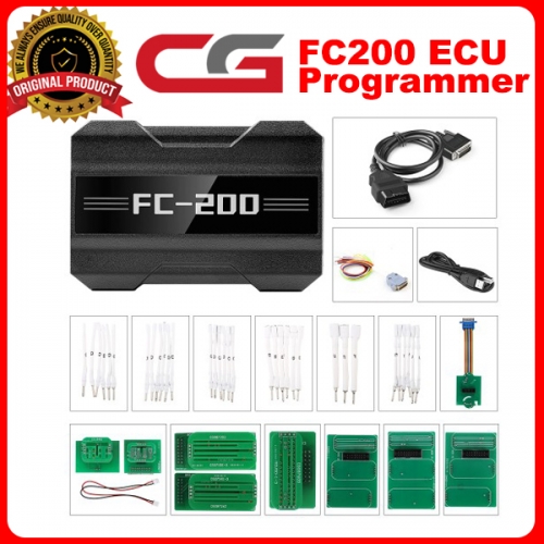 CG FC200 ECU Programmer Full Version with New Adapters Set 6HP & 8HP MSV90 N55 N20 B48 B58 and MPC5XX Adapter for EDC16 ME9.0 etc