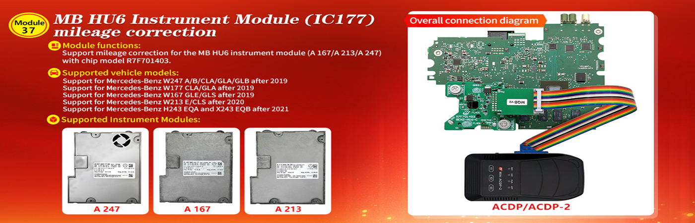 Yanhua ACDP Module 37 Mercedes MB HU6 Instrument Module C177 Mileage Correction Tool for Automotive Repair